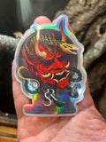 XL Holographic Oni Mask Sticker