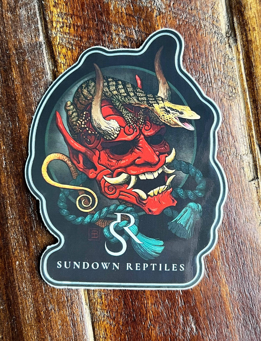 Small Oni Mask Sticker - Sundown Reptiles